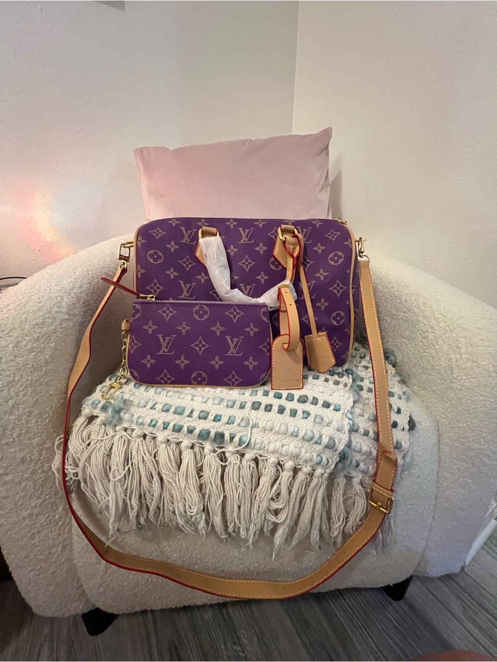 INSPIRED Purple Monogram Bandoulière Crossbody with Pouch - Picture 2 of 14